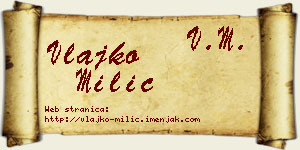 Vlajko Milić vizit kartica